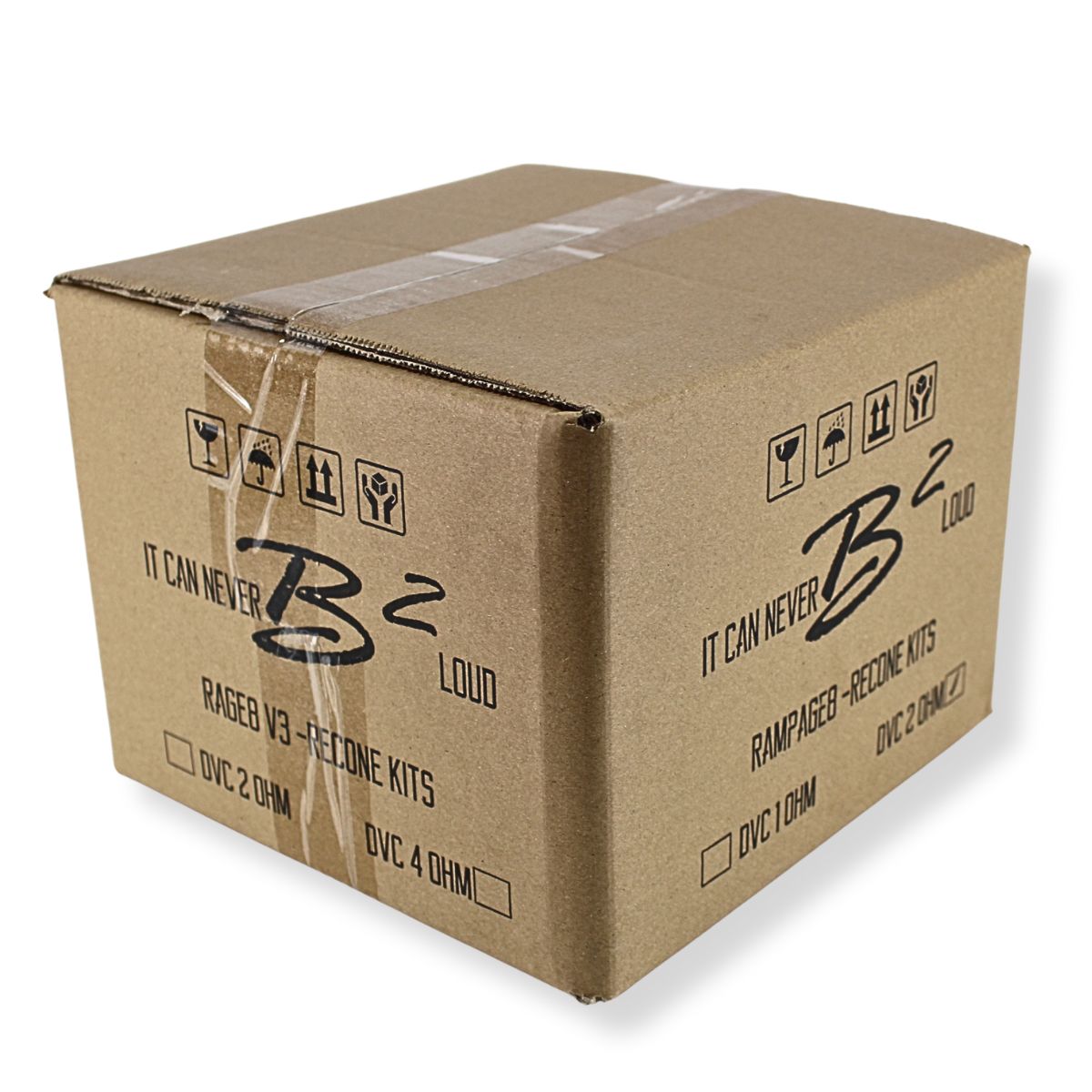 B2 Audio Rampage 8" Re-cone Kit Drop 1-Ohm 2" Coil Carbon Fiber