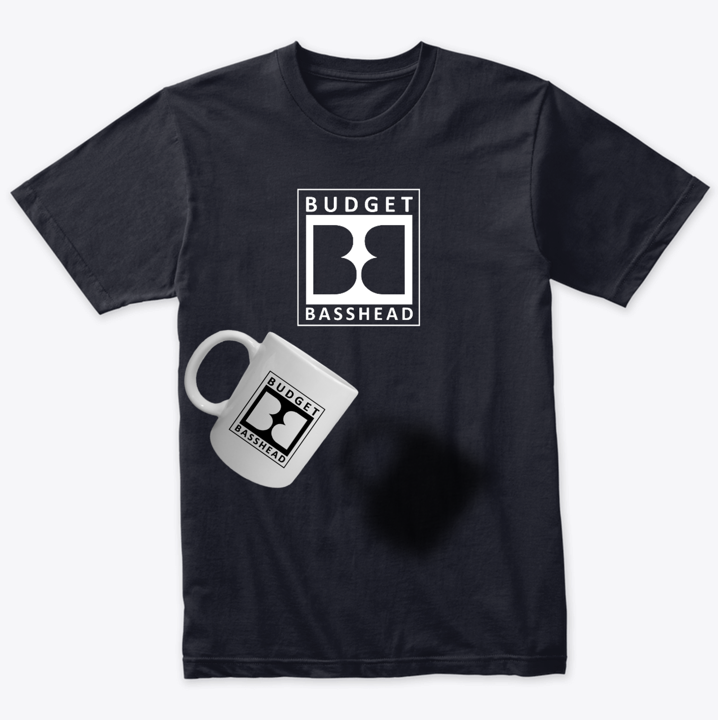 Budget Basshead T-Shirt and Mug (15oz) Bundle - Black