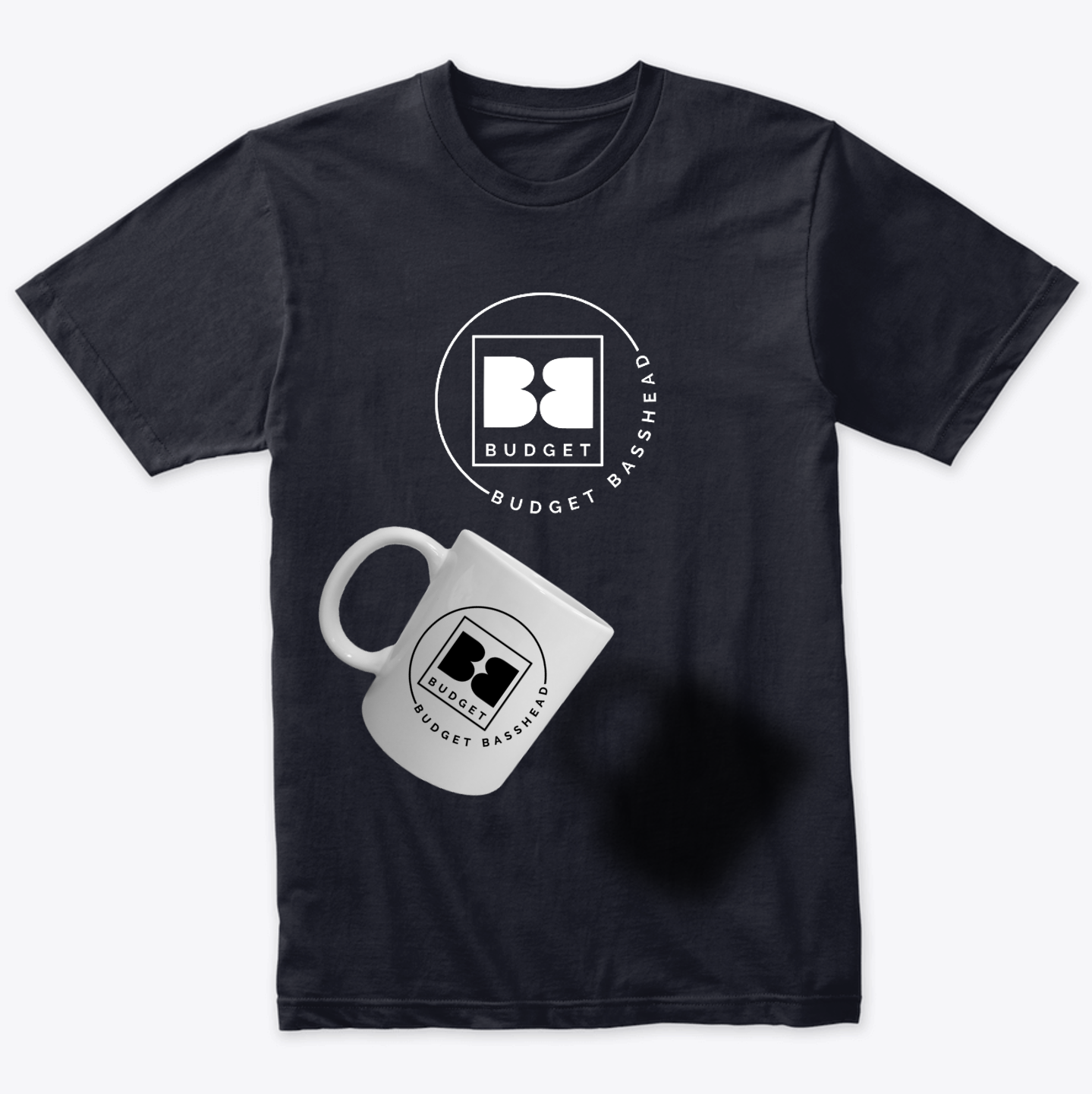 Budget Basshead T-Shirt and Mug (15oz) Bundle - Black