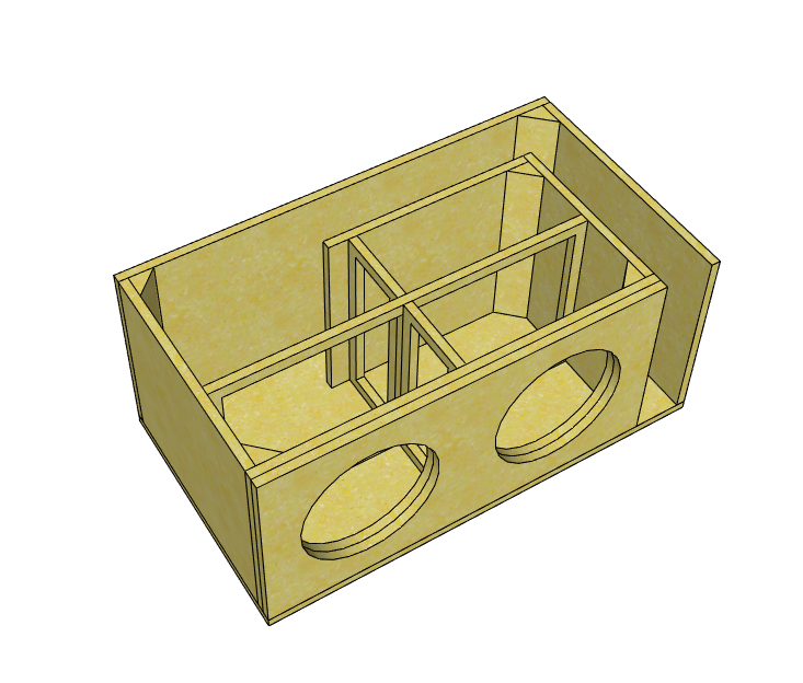 (Custom Built) Dual 12″ Subwoofer Enclosure – 30Hz | 4.0 cu. ft. NET
