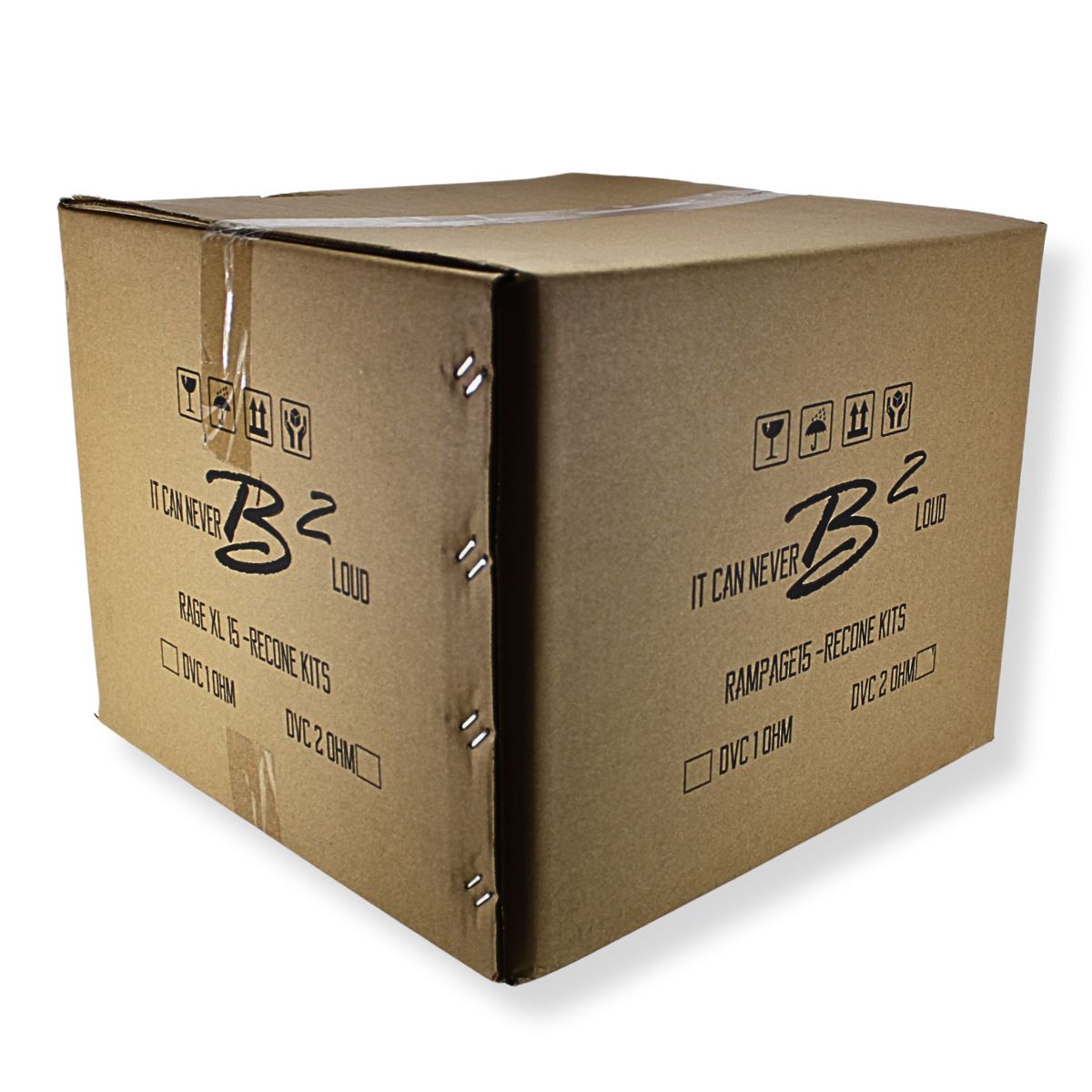 B2 Audio Rampage 15" Re-cone Kit Drop 2-Ohm 4" Coil Carbon Fiber