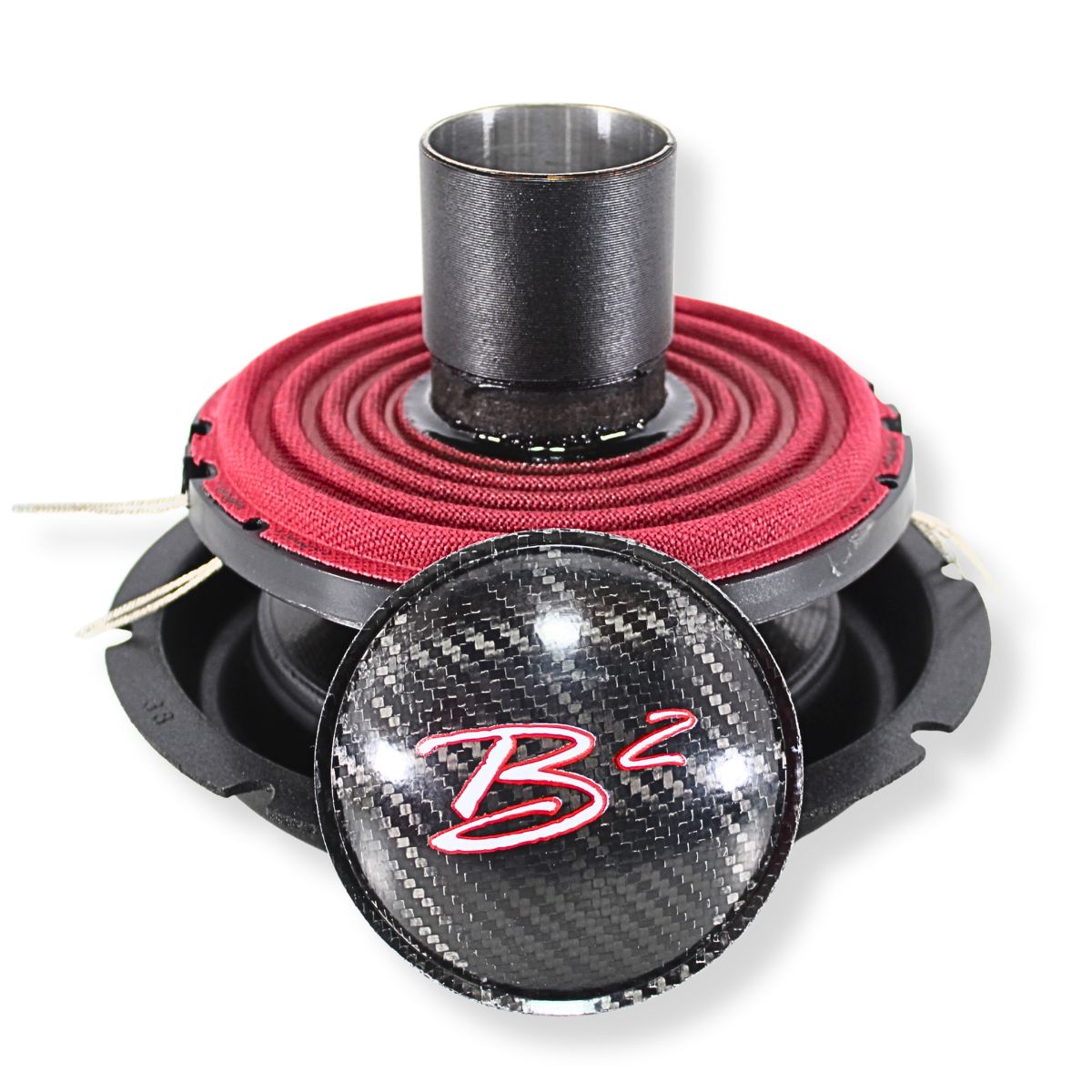 B2 Audio Rampage 8" Re-cone Kit Drop  2-Ohm 2" Coil Carbon Fiber