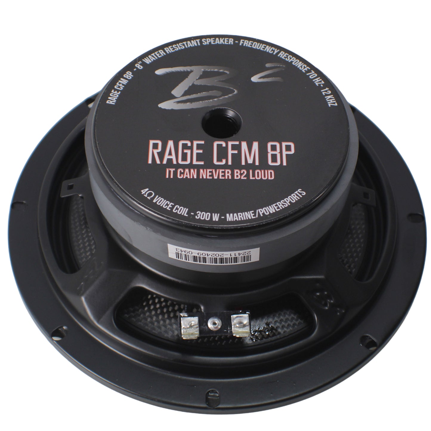 B2 Audio 8"  Carbon Fiber Marine, Motorcycle, Powersports, 4-Ohm Shallow Mount Speakers, Sold in pairs RAGE8CFM