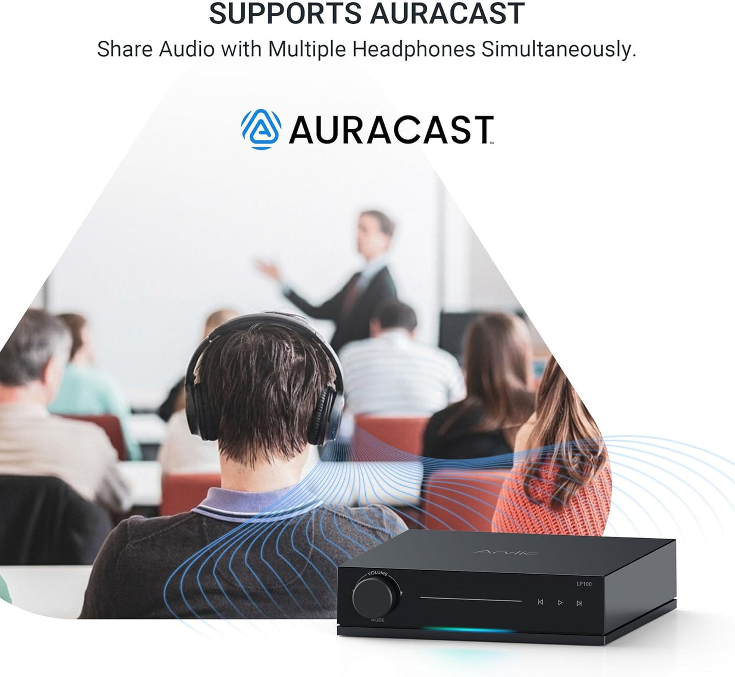 Arylic LP100 Music Streamer, Wireless Bluetooth 5.4 & WiFi Audio Preamp with AirPlay 2, Google Cast
