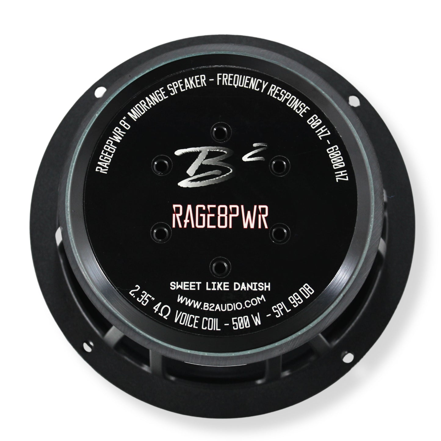 B2 Audio RAGE Series 8" 4-Ohm 250 Watt RMS Mid-Range Speakers UV/Water Resistant Cone, Sold in Pairs RAGE8PWR
