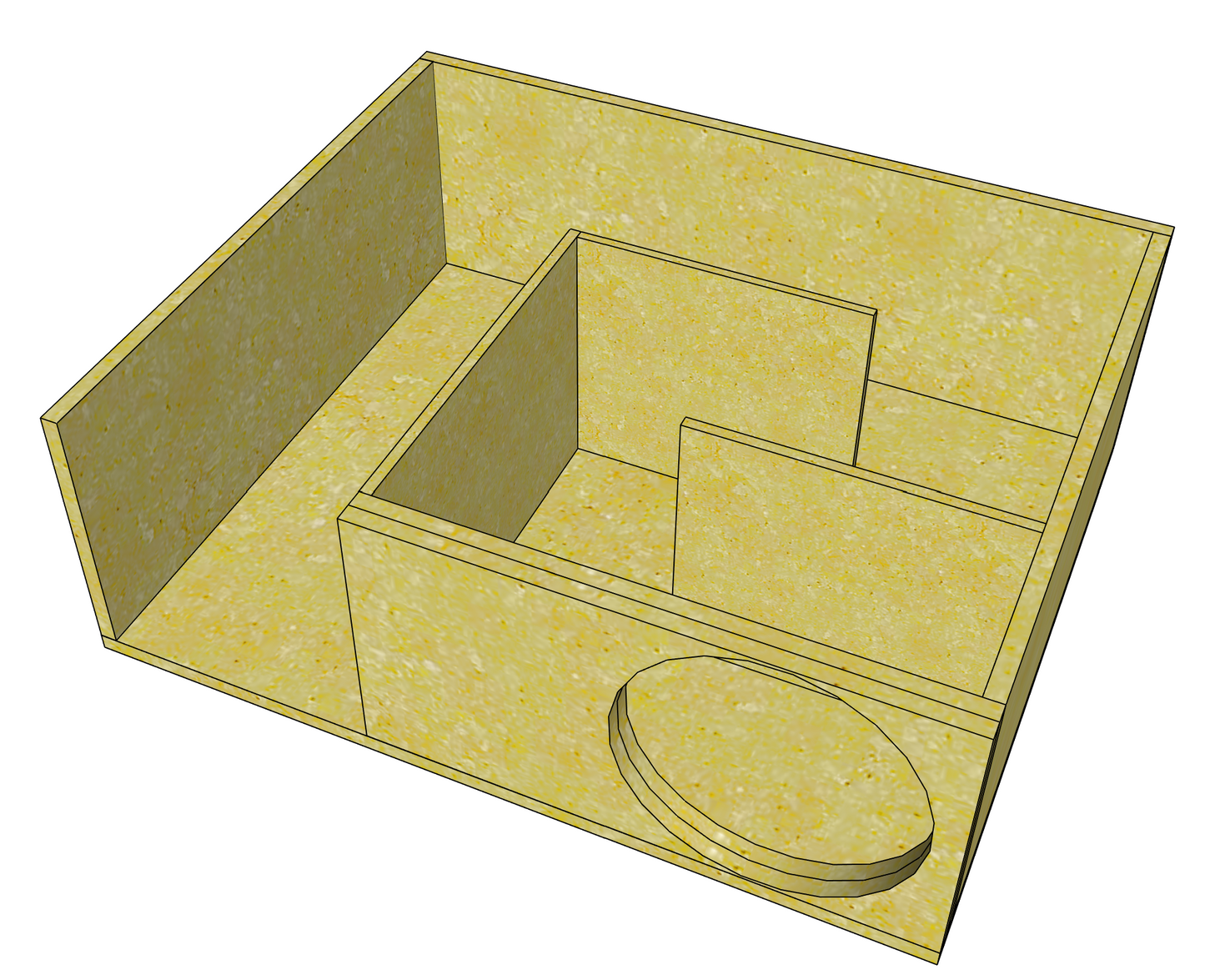 Single 12" Back Loaded Horn Subwoofer Enclosure - 36Hz