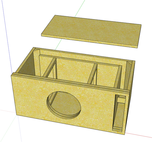 (Custom Built) Single 10″ Subwoofer Enclosure – Vented 32Hz - 1.8 cu. ft. NET