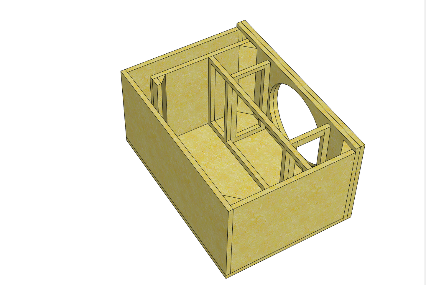 Single 15-Inch Vented Subwoofer Enclosure – 3.4 cu. ft. @ 30Hz (Custom Built)