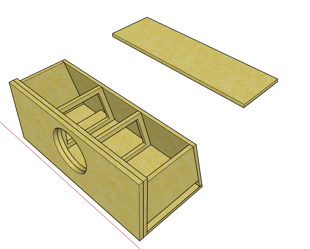 Single 10-Inch Wedge Vented Subwoofer Enclosure – 2.18 cu. ft. @ 35Hz (Custom Built)
